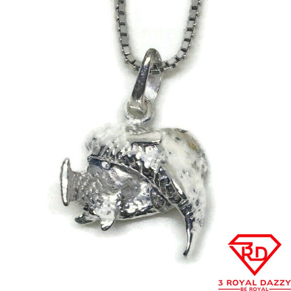 Pisces Zodiac 3D Pendant 925 Sterling Silver